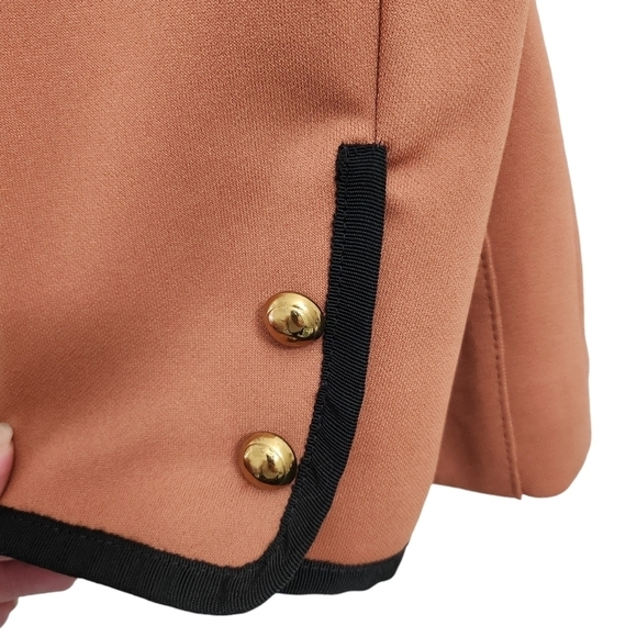 Givenchy Sport Blazer Womens 10 Brown Orange Open Jacket Office Career Button‎ - Picture 3 of 8